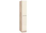 Apothekerschrank WIHO KÜCHEN "Flexi2, Breite/Höhe: 30/200 cm", beige (front: magnolia, korpus: sonoma eiche), B:30cm H:200cm T:57cm, Holzwerkstoff, Schränke, Apothekerschrank, Auszug mit 4 Ablagekörben