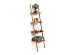 Relaxdays Leiterregal, Hellbraun, Holz, 44x176x37 cm, Wohnzimmer, Regale, Bücherregale