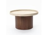 Hometopia Runder, Braun, Holzwerkstoff, 60x34x60 cm, Wohnzimmer, Wohnzimmertische, Couchtische