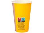 Coffee to go Becher, für 0,3 l, Ø 80 x H 116 mm, bedruckte Pappe, beige-schwarz, 50 Stück