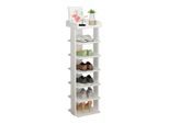 Livingandhome Schuhregal, Weiß, Kunststoff, 25x104x27 cm, Garderobe, Schuhaufbewahrung, Schuhregale