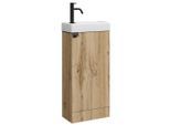 Badplaats Gäste-Wc-Möbelset, Eiche, Holz, Rechteckig, 40x88x22 cm, Badezimmer, Badezimmerschränke, Waschtischkombinationen