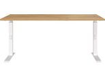 Schreibtisch GERMANIA "Downey", weiß (navarra, eiche, nachbildung, weiß, weiß, navarra, eiche, nachbildung), B:160cm H:91cm T:80cm, Tische, Schreibtisch, höhenverstellbar von 68-91 cm, verfügbar in verschiedenen Breiten