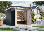 Gerätehaus KARIBU "Titanium 3", schwarz (anthrazit), Metall, Gerätehäuser, Gerätehaus, Made in Germany