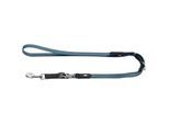 Dog Sport HUNTER verstellbare Hundeführleine wolmar biothane x leder blau 1,9 cm