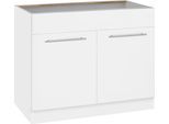 Spülenschrank WIHO KÜCHEN "Unna", weiß (front und korpus: weiß), B:100cm H:82cm T:57cm, Schränke, Spülenschrank, 100 cm breit, ohne Arbeitsplatte