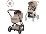 Kombi-Kinderwagen CYBEX "Cybex Gold, Balios", Baby, beige (almond beige), Kinderwagen Kombi-Kinderwagen, inkl. faltbarer Babywanne