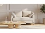 BRUNO Schlafsofa 120cm in Creme Ecru | Flow | stabiles Massivholz & Boxspringkomfort