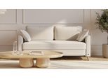 BRUNO Schlafsofa 160cm in Creme Ecru | Flow | stabiles Massivholz & Boxspringkomfort