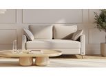 BRUNO Schlafsofa 140cm in Beige | Flow | stabiles Massivholz & Boxspringkomfort