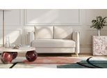 BRUNO Schlafsofa 120cm in Creme Ecru | Pillow | stabiles Massivholz & Boxspringkomfort