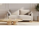 BRUNO Schlafsofa 160cm in Beige | Flow | stabiles Massivholz & Boxspringkomfort