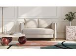BRUNO Schlafsofa 120cm in Beige | Pillow | stabiles Massivholz & Boxspringkomfort