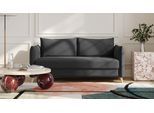 BRUNO Schlafsofa 160cm in Anthrazit | Pillow | stabiles Massivholz & Boxspringkomfort