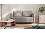 BRUNO Schlafsofa 140cm in Taupe Grau-Braun | Pillow | stabiles Massivholz & Boxspringkomfort