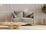 BRUNO Schlafsofa 120cm in Taupe Grau-Braun | Flow | stabiles Massivholz & Boxspringkomfort