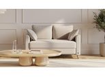 BRUNO Schlafsofa 120cm in Beige | Flow | stabiles Massivholz & Boxspringkomfort