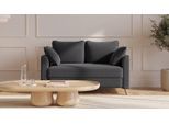 BRUNO Schlafsofa 120cm in Anthrazit | Flow | stabiles Massivholz & Boxspringkomfort