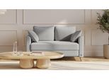 BRUNO Schlafsofa 120cm in Silber Grau | Flow | stabiles Massivholz & Boxspringkomfort