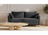 BRUNO Schlafsofa 160cm in Anthrazit | Flow | stabiles Massivholz & Boxspringkomfort