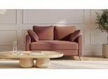 BRUNO Schlafsofa 120cm in Hazelnut Rot Braun | Flow | stabiles Massivholz & Boxspringkomfort