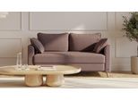 BRUNO Schlafsofa 140cm in Braun | Flow | stabiles Massivholz & Boxspringkomfort
