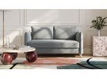 BRUNO Schlafsofa 140cm in Dunkelgrau | Pillow | stabiles Massivholz & Boxspringkomfort