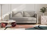 BRUNO Schlafsofa 160cm in Taupe Grau-Braun | Pillow | stabiles Massivholz & Boxspringkomfort