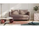 BRUNO Schlafsofa 140cm in Braun | Pillow | stabiles Massivholz & Boxspringkomfort