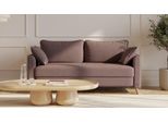 BRUNO Schlafsofa 160cm in Braun | Flow | stabiles Massivholz & Boxspringkomfort