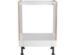Herdumbauschrank OPTIFIT "Ahus", braun (weiß matt, wildeiche nachbildung), B:60cm H:87cm T:58,4cm, Schränke, Herdumbauschrank, Breite 60 cm