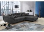 Ecksofa JOCKENHÖFER GRUPPE "San Francisco L-Form, B: 358 cm", grau (anthrazit), B:358cm H:91cm T:119cm, Luxus-Microfaser ALCATOP (100% Polyester);Luxus-Microfaser in Antiklederoptik (100% Polyester);Zierkissen: (100% Baumwolle), Sofas, Ecksofa, mit Zierkissen, eingearbeiteter Kaltschaummatte