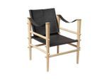Mid.you , Schwarz , Holz, Leder , Echtleder , Bambus , vollmassiv , 59x79x61 cm ,