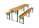 Chefgastro Bierzeltgarnitur, Hellbraun, Holz, 8-Sitzer, Rechteckig,rechteckig, Gartenmöbel, Gartenmöbel-Sets