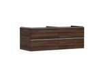 hansgrohe Xelu Q Waschtischunterschrank 54089700 1360x485x550mm, 4 Schubkästen, Nussbaum dunkel, mattweiß