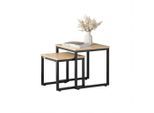 SoBuy Couchtisch, Natur, Holzwerkstoff, 50x50x50 cm, Wohnzimmer, Wohnzimmertische, Couchtische