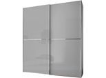 Schwebetürenschrank STAUD "Sinfonie Plus, edles Design in hochwertiger Qualität, Made in Germany", grau (hellgrauglas), B:188cm H:222cm T:68cm, Holzwerkstoff, Schränke, Schwebetürenschrank, In vier verschiedenen Ausstattungsvarianten
