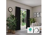 Verdunkelungsvorhang NEUTEX FOR YOU "INSULA", schwarz, Gardinen, 245cm, Multifunktionsband, 300cm, Polyester, Verdunkelungsvorhang, Uni-Dimout für starke Verdunklung, nach Maß, B:300cm H:245cm