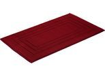 Badematte VOSSEN "Feeling" Gr. 3, rot (rubin), H:10mm, Baumwolle, Badematten, Badematte, Badteppich, Uni-Farben, mit Bordüre, Hoch-Tief Effekt, reine Baumwolle