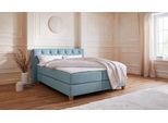 Boxspringbett HOME AFFAIRE "Harmones", grün (mint), B:183cm L:210cm, Struktur (100% Polyester), Komplettbetten, Boxspringbett, in 3 Breiten, Härtegrad auch im Mix mit je 1 Matratze in H2 und H3