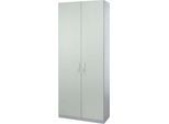 Schäfer Shop Genius Flügeltürenschrank TETRIS SOLID, Stahlkorpus, 5 OH, B 1000 mm, abschließbar, lichtgrau/weißalu