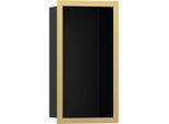hansgrohe XtraStoris Wandnische 56095990 30x15x10cm, mit Designrahmen, mattschwarz, polished gold optic
