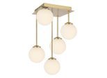 Novel Hängeleuchte, Weiß, Gold, Metall, Glas, rund,rund, 25.5x41x25.5 cm, RoHS, CE, Lampen & Leuchten, Innenbeleuchtung, Hängelampen, Pendelleuchten