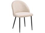 Livetastic Stuhl, Schwarz, Beige, Metall, Textil, Rundrohr, 52x82x58 cm, Esszimmer, Stühle, Esszimmerstühle, Vierfußstühle