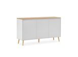 Sideboard, Weiß, Holzwerkstoff, Rechteckig, 140x80x40 cm, Wohnzimmer, Kommoden & Sideboards, Sideboards