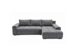 Ecksofa, Dunkelgrau, Textil, 3-Sitzer, 270x185 cm, Wohnzimmer, Sofas & Couches, Wohnlandschaften, Ecksofas