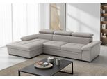 Ecksofa SIT & MORE "Viola L-Form, B: 260 cm, Arm- & Kopfteilverstellung", beige (light grau), B:260cm H:73cm T:174cm, Sofas, Ecksofa, optional Schlaffunktion, Sofa mit Komfortsitz in Leder