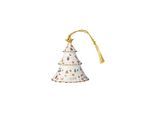 Weihnachtsfigur VILLEROY & BOCH "Ornament Weihnachtsbaum 2026 Christmas Classics 7,4 x 7,4 x 8,4 cm weiß-gold", bunt (weiß, gold), B:7,4cm H:8,4cm T:7,4cm, Dekofiguren, Weihnachtsfigur, Nur Dekoration