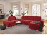 Wohnlandschaft SIT & MORE "Quincy U-Form", rot, B:312cm H:82cm T:213cm, Sofas, Wohnlandschaft, wahlweise mit Schlaffunktion und Bettkasten