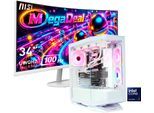 COUGAR Gaming-PC-Komplettsystem "MegaDeal FV270 WT 2893 Core Ultra 7 265KF 32GB DDR5 1TB SSD RTX 5070", Energieeffizienz: G, weiß, Microsoft Windows 11 Home (64 Bit), 32 GB RAM 1.000 GB SSD, Computer_Komplettsysteme, Windows 11, DDR5 RAM+ MSI PRO MP341CQW LED-Monitor Curved 86,4 m (34"), Gaming-PC-Komplettsystem
